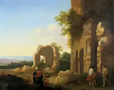 The Departure of Abraham and Isaac 17th century. Artist: Cornelis van Poelenburgh