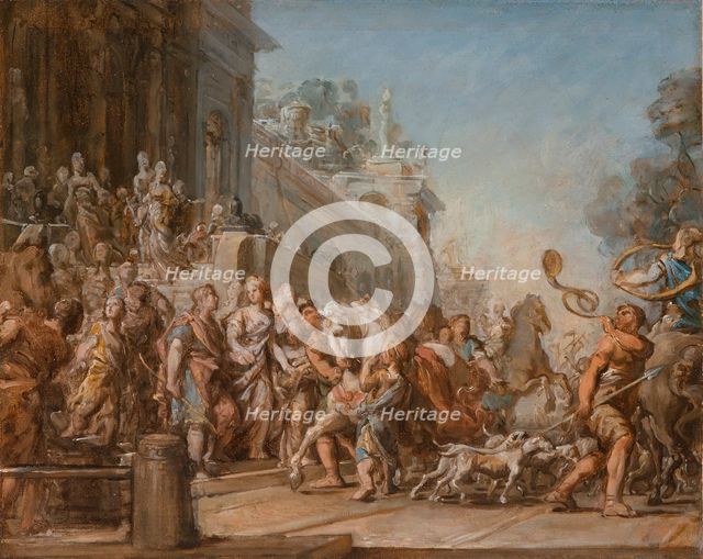 The Departure of Dido and Aeneas for the Hunt, between 1772 and 1774. Creator: Jean Bernard Restout.