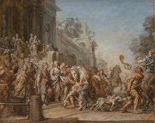 The Departure of Dido and Aeneas for the Hunt, between 1772 and 1774. Creator: Jean Bernard Restout