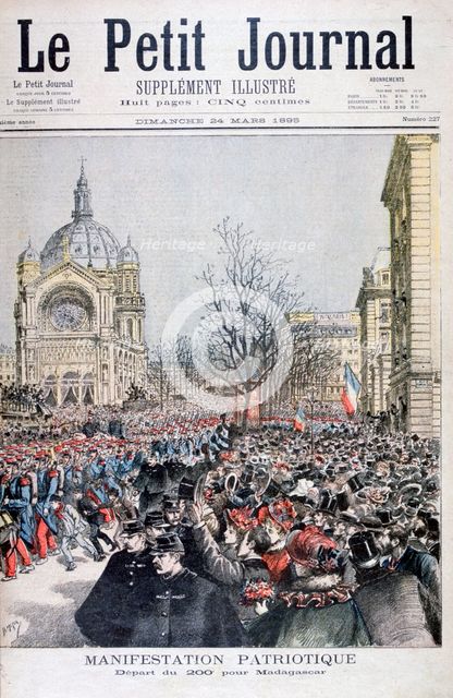 The departure of French troops to Madagascar, Paris, 1895. Artist: Henri Meyer