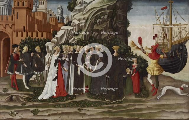The Departure of Helen and her Entourage for Cythera, c1468. Creator: Dario di Giovanni.