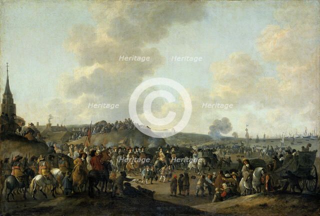 The departure of King Charles II of England from Scheveningen, 2 June 1660, 1683. Artist: Meijer, Hendrick de (1620-1689/98)
