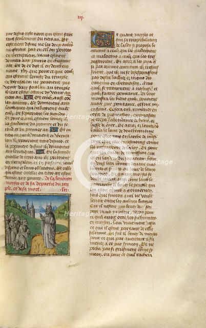 The Departure of Moses; Miroir Historial, about 1475. Creator: Unknown.