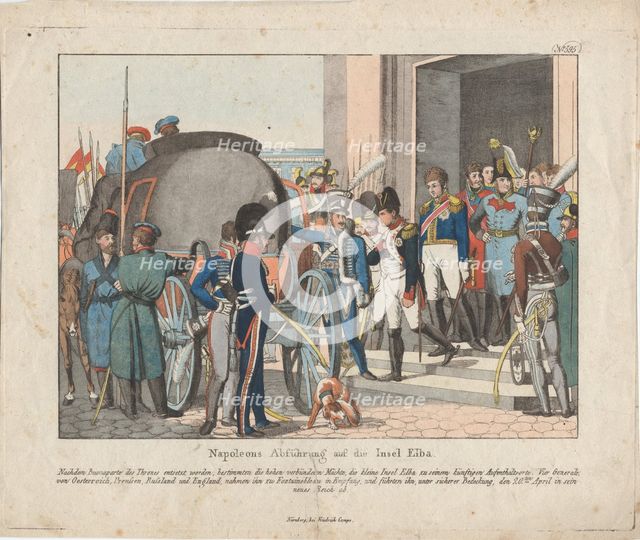 The Departure of Napoleon to the Island of Elba. Artist: Campe, August Friedrich Andreas (1777-1846)