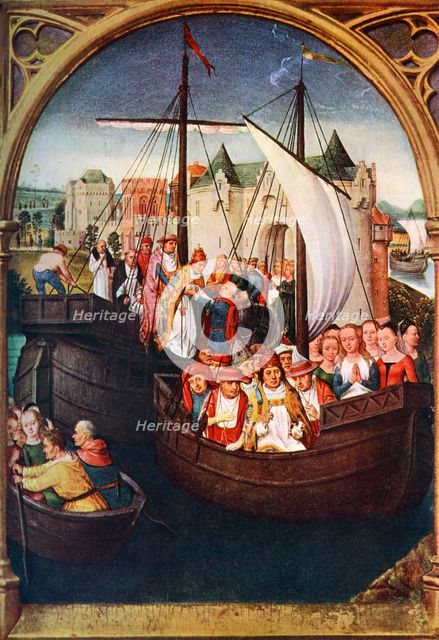 'The Departure of St Ursula from Basel', before 1489, (c1900-1920).Artist: Hans Memling