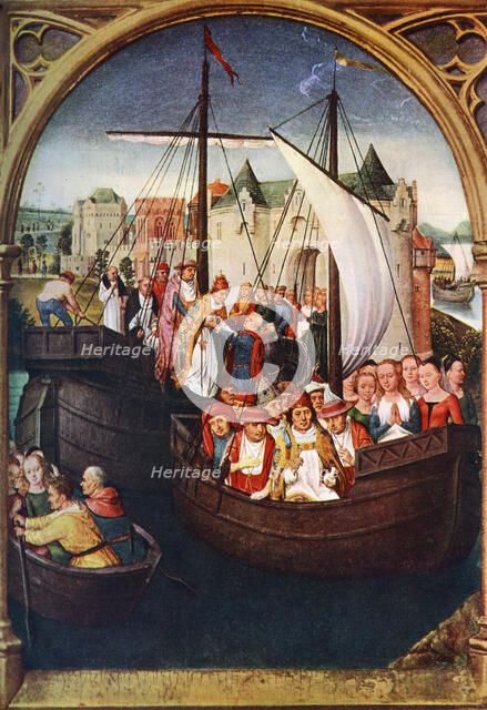 'The Departure of St Ursula from Basel', before 1489, (c1900-1920).Artist: Hans Memling