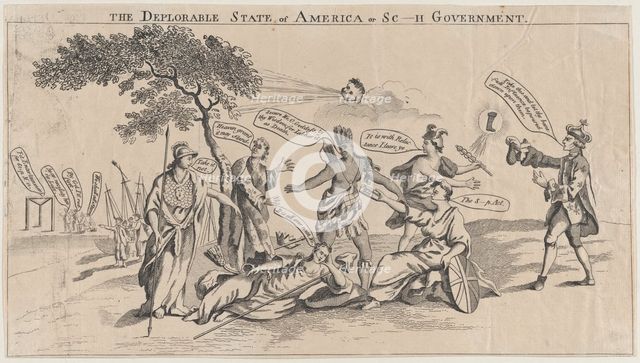 The Deplorable State of America, or Sc___h Government, March 22, 1765., March 22, 1765. Creator: Anon.