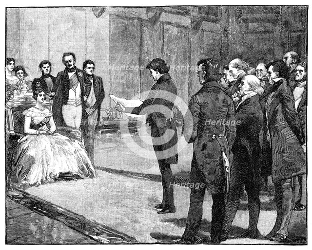 The Deputation, London and Dublin before the Queen, c1840s, (1900). Artist: Unknown