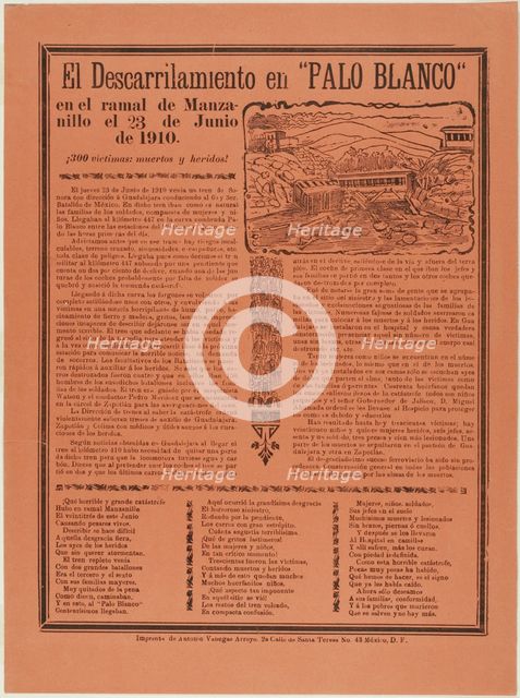 The Derailment in Palo Blanco, n.d. Creator: José Guadalupe Posada.