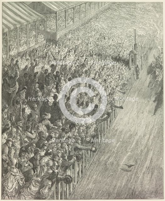 The Derby - Finish of the Race, 1872.  Creator: Adolphe François Pannemaker.