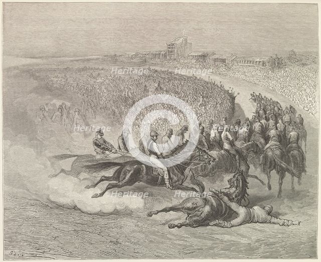 The Derby - Tattenham Corner, 1872.  Creator: Unknown.