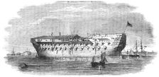 "The Devonshire" Prison-ship, at Sheerness, 1854. Creator: Unknown