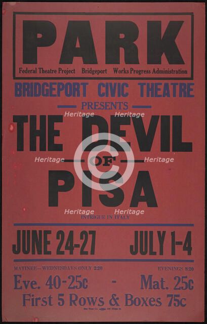 The Devil of Pisa, Bridgeport, CT, 1937. Creator: Unknown.