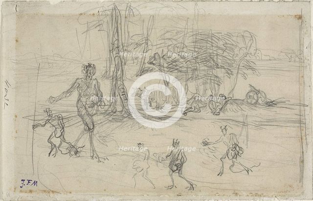 The Devil Sowing, 1848/52. Creator: Jean Francois Millet.