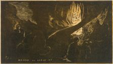The Devil Speaks (Mahna No Varua Ino), from Fragrance (Noa Noa), 1893-94., 1893-94. Creator: Paul Gauguin