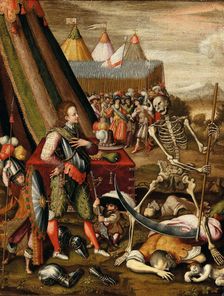 The Dialogue of the Prince with Death. Allegory of the horrors of war, 1540s. Creator: Caron, Antoine (1521-1599)