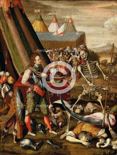 The Dialogue of the Prince with Death. Allegory of the horrors of war, 1540s. Creator: Caron, Antoine (1521-1599).