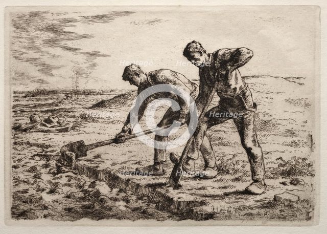 The Diggers. Creator: Jean-François Millet (French, 1814-1875).