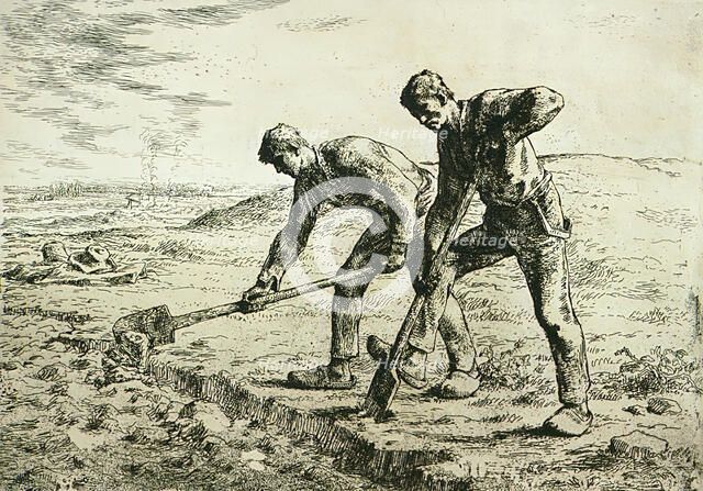 The Diggers, c1860. Creator: Jean Francois Millet.