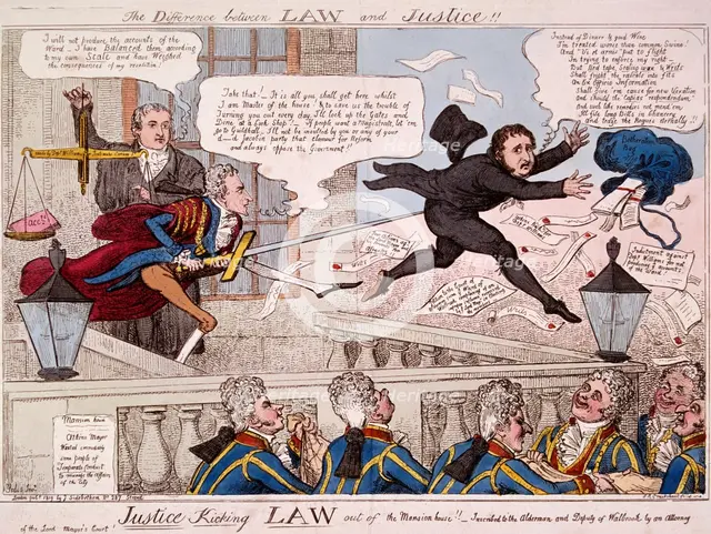 'The difference between law and justice', 1809. Artist: Isaac Cruikshank