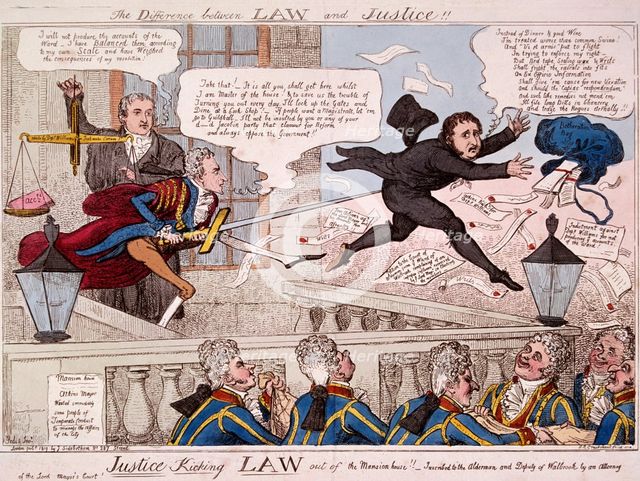 'The difference between law and justice', 1809. Artist: Isaac Cruikshank