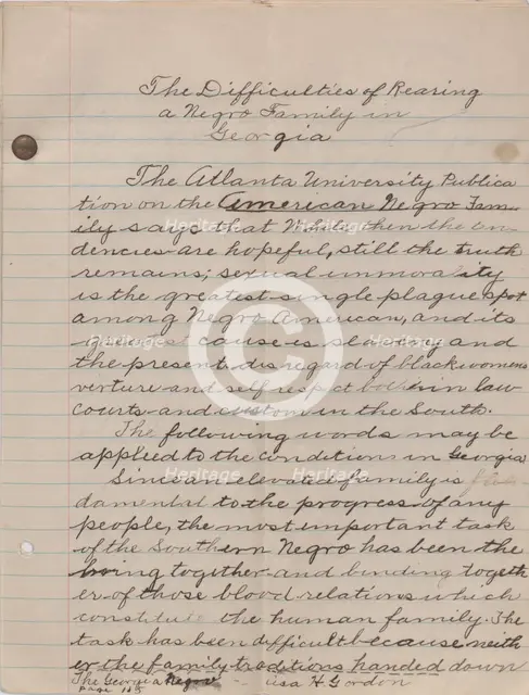 The Difficulty of Rearing a Negro Family in Georgia, 1940. Creator: Unknown.