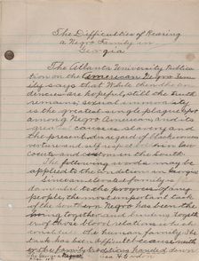 The Difficulty of Rearing a Negro Family in Georgia, 1940. Creator: Unknown