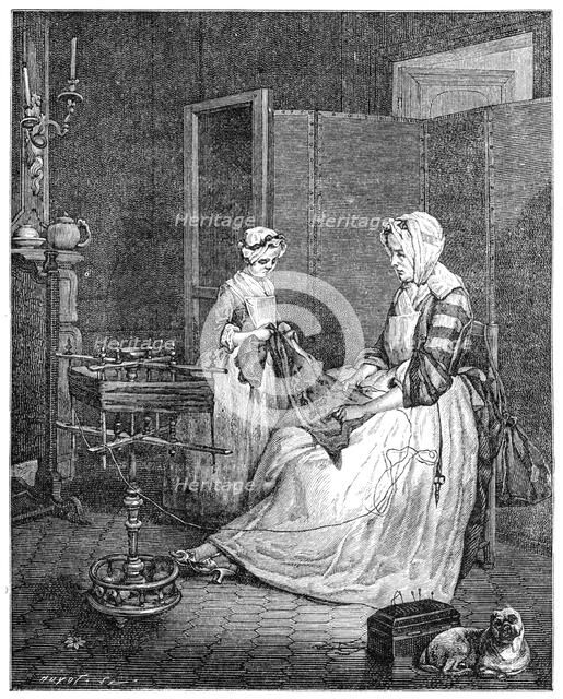 'The Diligent Mother', 1740, (1885). Artist: Unknown