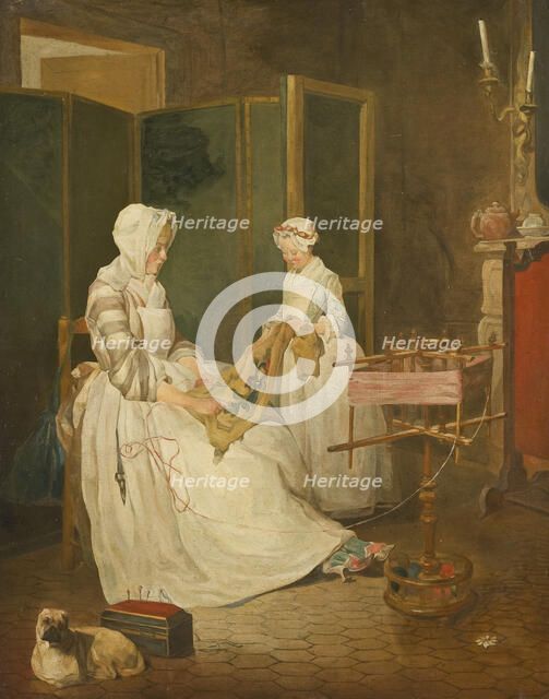 The Diligent Mother, mid-late 18th century. Creator: Workshop of Jean-Baptiste-Simeon Chardin.