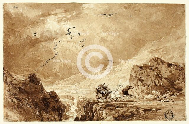The Diligence in the Alps, n.d. Creator: Thomas Allom.