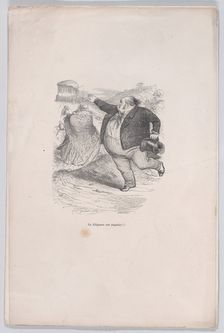 The diligence is gone!!! from the Little Miseries of Human Life, 1843. Creator: Brugnot