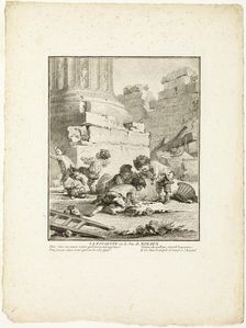 The Dimple, or The Game of Stones, from The Games of the Urchins of Paris, 1770. Creator: Jean Baptiste Tilliard