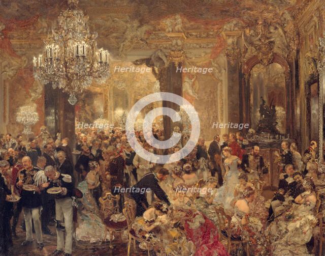 The Dinner at the Ball, 1878. Artist: Menzel, Adolph Friedrich, von (1815-1905)