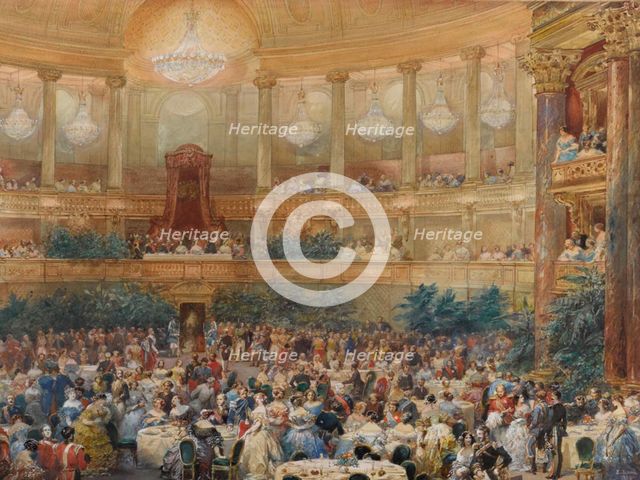 The dinner at Versailles in the presence of Napoleon III , 1854. Creator: Lami, Eugène Louis (1800-1890).