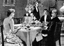 The dinner passed off without a hitch; the topic of conversation was chiefly Cambridge..., 1883. Creator: R. Taylor