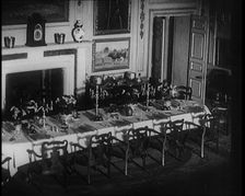 The Dining Room of the Queen's Dollhouse With the Table Set For Dinner, 1924. Creator: British Pathe Ltd