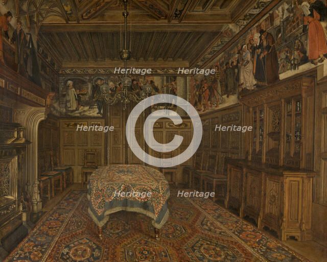 The Dining Room at the Home of the Artist Henri Leys, 1869. Creator: Henri Jean Augustin de Braekeleer.