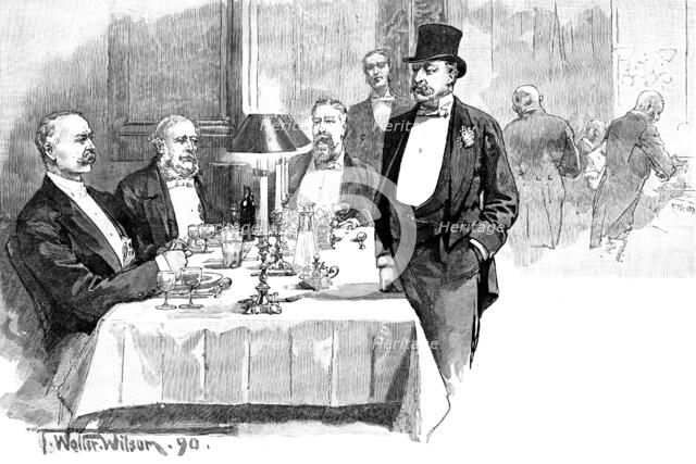 The Dining-Room, Carlton Club, 1890. Creator: R. Taylor.
