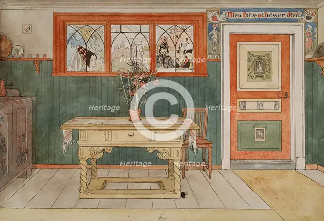 The Dining Room. From A Home (26 watercolours). Creator: Carl Larsson.