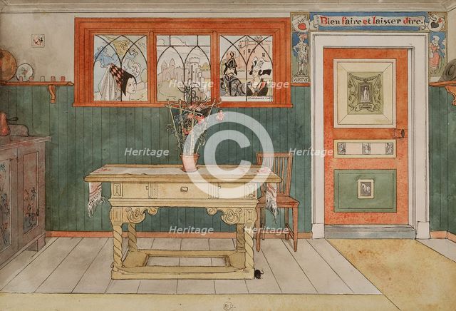 The Dining Room. From A Home (26 watercolours). Creator: Carl Larsson.