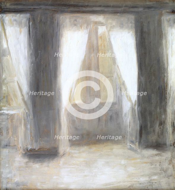 The Dining Room in the Artist's Home in Frederiksberg Allé, Copenhagen, 1887. Creator: Vilhelm Hammershøi.