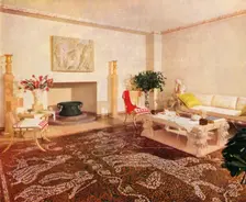 The Dining-Room - Robsjohn-Gibbings, designated the style of this room as "Sans Epoque", 1941. Creator: Unknown