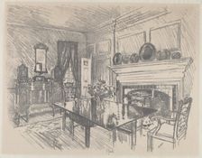 The Dining Room, Stenton, 1912. Creator: Joseph Pennell