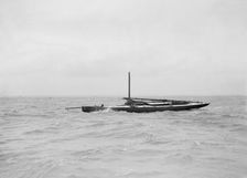 The dismasted sailing yacht Doris 1912. Creator: Kirk & Sons of Cowes