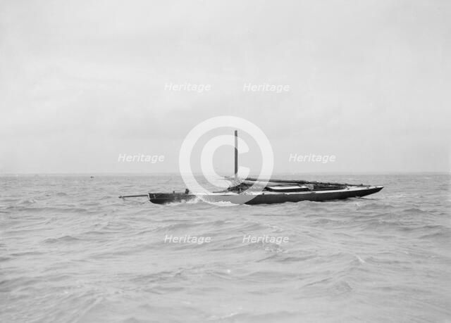 The dismasted sailing yacht 'Doris', 1912. Creator: Kirk & Sons of Cowes.