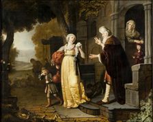 The dismissal of Hagar 1639-1676. Artist: Jan Victors