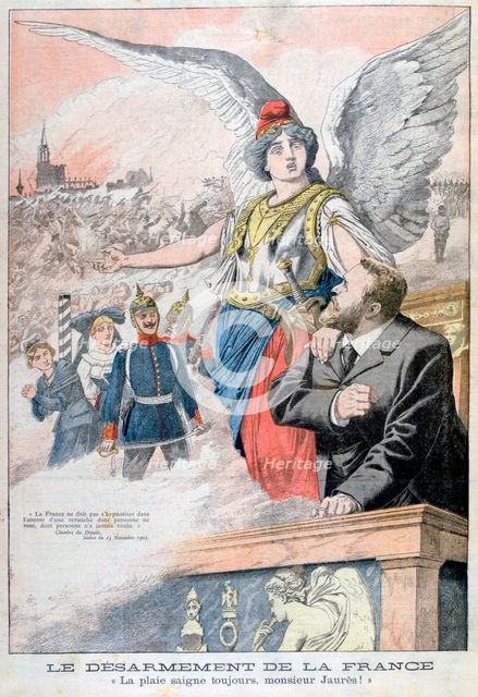 The disarmament of France, the wound always bleeds, Mr Jaures!, 1903. Artist: Unknown