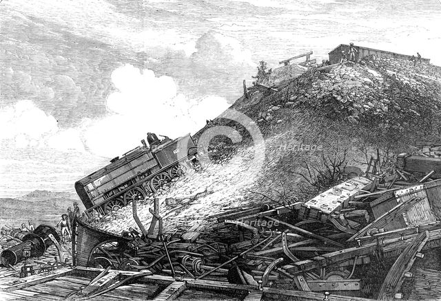 The Disaster on the Great Indian Peninsula Railway: scene of the accident, 1869. Creator: Unknown.