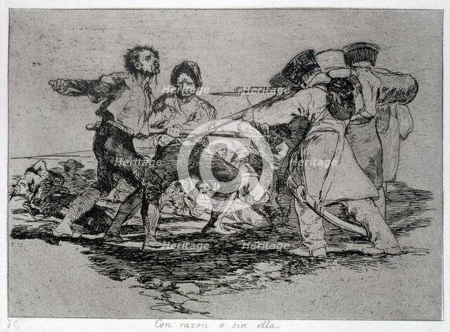The Disasters of War, a series of etchings by Francisco de Goya (1746-1828), plate 2: 'Con razón …