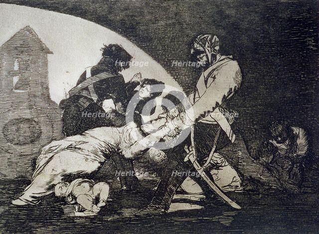 The Disasters of War, a series of etchings by Francisco de Goya (1746-1828), plate 11: 'Ni por es…